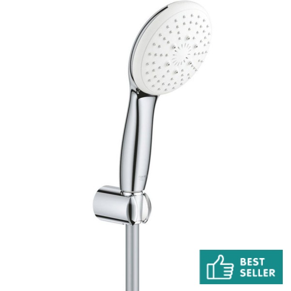 Τηλέφωνο ντους με σπιράλ & στήριγμα 3 ροών με λευκό δίσκο, 8,4 lt/min, 1,50m, χρώμα: Χρωμέ επιφάνεια: Γυαλιστερή Τηλέφωνα