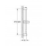 Shower slider rail 60cm material: Brass Simple, color: Chrome surface: Glossy Shower slider rails Shower slider rail 60cm material: Brass Simple, color: Chrome surface: Glossy Shower slider rails