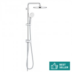 Shower slider rail with head material: Brass With diverter, color: Chrome surface: Glossy Shower rails with head