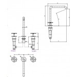 Wash basin tap Deck-mounted dual-level L size material: Brass With pop-up waste set, color: Chrome surface: Glossy Deck-mounted Wash basin tap Deck-mounted dual-level L size material: Brass With pop-up waste set, color: Chrome surface: Glossy Deck-mounted