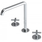 Wash basin tap Deck-mounted dual-level L size material: Brass With pop-up waste set, color: Chrome surface: Glossy Deck-mounted Wash basin tap Deck-mounted dual-level L size material: Brass With pop-up waste set, color: Chrome surface: Glossy Deck-mounted