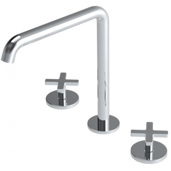 Wash basin tap Deck-mounted dual-level L size material: Brass With pop-up waste set, color: Chrome surface: Glossy Deck-mounted Wash basin tap Deck-mounted dual-level L size material: Brass With pop-up waste set, color: Chrome surface: Glossy Deck-mounted