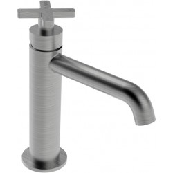 Wash basin tap Deck-mounted material: Brass mixer With push-open waste set Μ size Inox Finish, color: Chrome surface: Brushed Deck-mounted