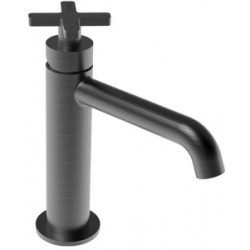 Wash basin tap Deck-mounted material: Brass mixer With push-open waste set Μ size brushed black, color: Black surface: Brushed Deck-mounted