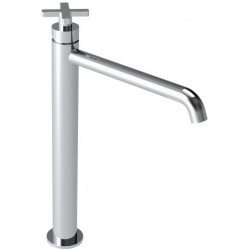 Wash basin tap Deck-mounted for free-standing washbasin material: Brass mixer With push-open waste set, color: Chrome surface: Glossy Deck-mounted