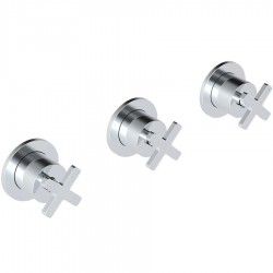 Shower tap Wall-mounted concealed - complete set 2 way / 3 way 3 holes material: Brass mixer without hand shower, hose and holder, color: Chrome surface: Glossy Wall-mounted - external part