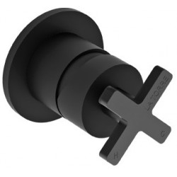 Shower tap Wall-mounted concealed - complete set 1 hole 1 way material: Brass mixer without hand shower, hose and holder black matt, color: Black surface: Matt Wall-mounted - external part