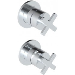 Shower tap Wall-mounted concealed - complete set 2 holes 2 way / 3 way material: Brass mixer without hand shower, hose and holder, color: Chrome surface: Glossy Wall-mounted - external part