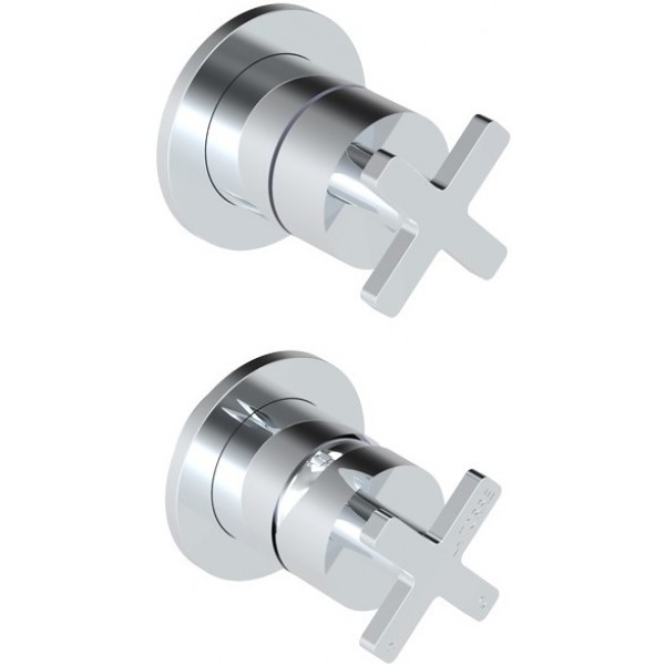 Shower tap Wall-mounted concealed - complete set 2 holes 2 way / 3 way material: Brass mixer without hand shower, hose and holder, color: Chrome surface: Glossy Wall-mounted - external part Shower tap Wall-mounted concealed - complete set 2 holes 2 way / 3 way material: Brass mixer without hand shower, hose and holder, color: Chrome surface: Glossy Wall-mounted - external part