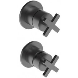 Shower tap Wall-mounted concealed - complete set 2 holes 2 way / 3 way material: Brass mixer without hand shower, hose and holder Black Brushed, color: Black surface: Brushed Wall-mounted - external part