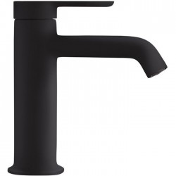 Μπαταρία νιπτήρος επικαθήμενη αναμεικτική από ορείχαλκο με βαλβίδα push-open  Black Matt, χρώμα: Μαύρο επιφάνεια: Ματ Επικαθήμενες