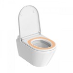Wall-mounted toilet with shower & toilet seat, style: Wrapover smart toilet Compact 58x37 surface: Glossy, color: White Wall-mounted shower-toilets Wall-mounted toilet with shower & toilet seat, style: Wrapover smart toilet Compact 58x37 surface: Glossy, color: White Wall-mounted shower-toilets