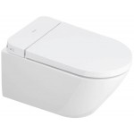 Wall-mounted toilet with shower & toilet seat, style: Wrapover smart toilet Compact 58x37 surface: Glossy, color: White Wall-mounted shower-toilets Wall-mounted toilet with shower & toilet seat, style: Wrapover smart toilet Compact 58x37 surface: Glossy, color: White Wall-mounted shower-toilets