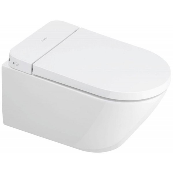 Wall-mounted toilet with shower & toilet seat, style: Wrapover smart toilet Compact 58x37 surface: Glossy, color: White Wall-mounted shower-toilets Wall-mounted toilet with shower & toilet seat, style: Wrapover smart toilet Compact 58x37 surface: Glossy, color: White Wall-mounted shower-toilets