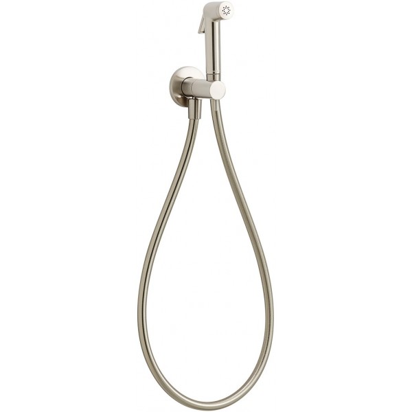 Σύστημα ντους μπιντέ επίτοιχο σταθερής θερμοκρασίας από ορείχαλκο μόνο κρύο νερό, inox finish, χρώμα: Χρωμέ επιφάνεια: Βουρτσισμένη Συστήματα ντους μπιντέ επίτοιχα