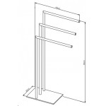Καλόγερος από ορείχαλκο τριών θέσεων, 49x20x90cm Black Matt, χρώμα: Μαύρο επιφάνεια: Ματ Καλόγεροι