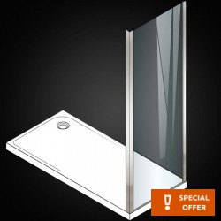 Shower enclosure Linear 80x200 6mm fixed brushed inox surface: Glossy, color: Chrome Linear