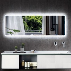 Mirror, shape: Rectangle 140x70 material: Crystal, color: Chrome Mirrors