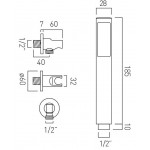 Τηλέφωνο ντους με σπιράλ & στήριγμα με παροχή 1 ροής Round brushed bronze, χρώμα: Μπρονζέ επιφάνεια: Βουρτσισμένη Τηλέφωνα