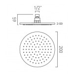 Κεφαλή ντους επίτοιχος τύπος / οροφής 20x20 από ορείχαλκο 1 ροής brushed bronze, χρώμα: Μπρονζέ επιφάνεια: Βουρτσισμένη Κεφαλές ντους