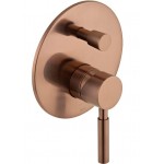 Μπαταρία ντουζιέρας εντοιχιζόμενη 2 εξόδων αναμεικτική από ορείχαλκο με πλακέτα brushed bronze, χρώμα: Μπρονζέ επιφάνεια: Βουρτσισμένη Εντοιχιζόμενες εξωτερικό μέρος