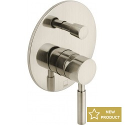 Shower tap Wall-mounted concealed - complete set 2 way material: Brass mixer With plate without hand shower, hose and holder, color: Chrome surface: Brushed Wall-mounted - external part