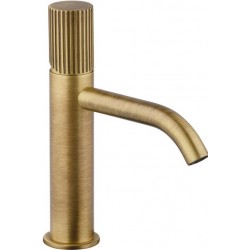 Wash basin tap Deck-mounted material: Brass mixer With push-open waste set Μ size brushed bronze, color: Bronze surface: Brushed Deck-mounted