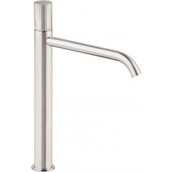 Μπαταρία νιπτήρος επικαθήμενη αναμεικτική από ορείχαλκο για νιπτήρα ελεύθερης τοποθέτησης με βαλβίδα push-open  inox finish, χρώμα: Χρωμέ επιφάνεια: Βουρτσισμένη Επικαθήμενες