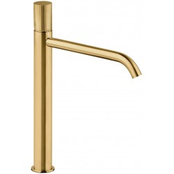 Μπαταρία νιπτήρος επικαθήμενη αναμεικτική από ορείχαλκο για νιπτήρα ελεύθερης τοποθέτησης με βαλβίδα push-open  Light Gold Brushed, χρώμα: Χρυσό επιφάνεια: Βουρτσισμένη Επικαθήμενες