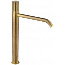 Μπαταρία νιπτήρος επικαθήμενη αναμεικτική από ορείχαλκο για νιπτήρα ελεύθερης τοποθέτησης με βαλβίδα push-open  brushed bronze, χρώμα: Μπρονζέ επιφάνεια: Βουρτσισμένη Επικαθήμενες