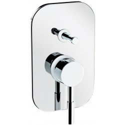 Shower tap Wall-mounted concealed - complete set 2 way material: Brass mixer With plate without hand shower, hose and holder, color: Chrome surface: Glossy Wall-mounted - external part