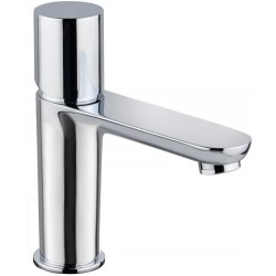 Wash basin tap Deck-mounted material: Brass mixer With push-open waste set Μ size, color: Chrome surface: Glossy Deck-mounted