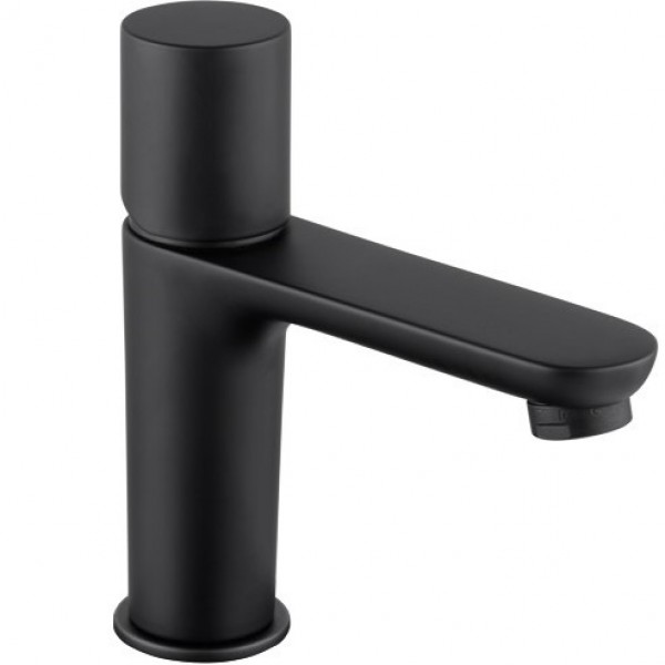 Wash basin tap Deck-mounted material: Brass mixer With push-open waste set Μ size, color: Black surface: Matt Deck-mounted