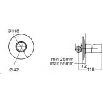 Shower tap Wall-mounted concealed - complete set 1 way material: Brass mixer With plate without hand shower, hose and holder Black Matt, color: Black surface: Matt Wall-mounted - external part