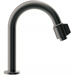 Kitchen tap Deck-mounted material: Brass with water filter brushed black, on/off, color: Black surface: Brushed Deck-mounted