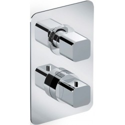 Μπαταρία ντουζιέρας εντοιχιζόμενη 2 εξόδων / 3 εξόδων από ορείχαλκο θερμοστατική με πλακέτα, χρώμα: Χρωμέ επιφάνεια: Γυαλιστερή Εντοιχιζόμενες εξωτερικό μέρος