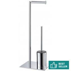 Brush - bin Floor standing material: Brass 25x20x61, color: Chrome surface: Glossy Toilet brush holders