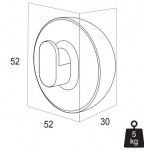 Άγκιστρο από ορείχαλκο μονό black matt/ inox finish, χρώμα: Χρωμέ/Μαύρο επιφάνεια: Βουρτσισμένη Άγκιστρα
