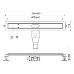 Αυλάκι ντουζιέρας (σχάρα) slim Y6,00 – 8,00 cm από inox 60cm, χρώμα: Χρωμέ Αυλάκια ντουζιέρας