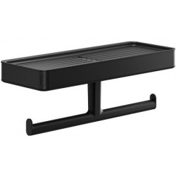 Χαρτοθήκη με ράφι από ορείχαλκο 28cm, black matt, χρώμα: Μαύρο επιφάνεια: Ματ Χαρτοθήκες