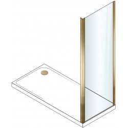 Shower enclosure Linear 80x200 6mm fixed brushed gold surface: Brushed, color: Gold Linear