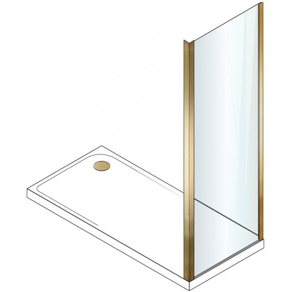 Shower enclosure Linear 80x200 6mm fixed brushed gold surface: Brushed, color: Gold Linear Shower enclosure Linear 80x200 6mm fixed brushed gold surface: Brushed, color: Gold Linear
