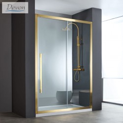 Shower enclosure Linear 120x200 6mm sliding brushed gold surface: Brushed, color: Gold Linear