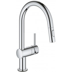 Kitchen tap Deck-mounted material: Brass with shower, color: Chrome surface: Glossy Deck-mounted