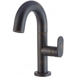 Wash basin tap Deck-mounted material: Brass mixer With push-open waste set Μ size rusty black, color: Bronze surface: Brushed Deck-mounted