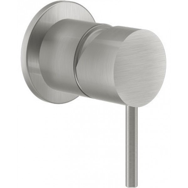 Shower tap Wall-mounted concealed - complete set 1 way material: Inox mixer With plate without hand shower, hose and holder, color: Chrome surface: Brushed Wall-mounted - external part Shower tap Wall-mounted concealed - complete set 1 way material: Inox mixer With plate without hand shower, hose and holder, color: Chrome surface: Brushed Wall-mounted - external part