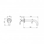 Spout (Nozzle) 20,8cm Wall-mounted Black Brushed material: Brass, color: Black surface: Brushed Bath spouts Spout (Nozzle) 20,8cm Wall-mounted Black Brushed material: Brass, color: Black surface: Brushed Bath spouts