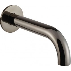 Εκροή (στόμιο) 20cm επίτοιχος τύπος black chrome από ορείχαλκο, χρώμα: Μαύρο επιφάνεια: Γυαλιστερή Στόμια (ρουξούνια)