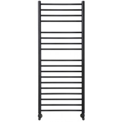 Πετσετοθήκη θερμαινόμενη 50x120 από inox υδραυλική ή ηλεκτρική λειτουργία, AISI304, Silk Black, χρώμα: Μαύρο επιφάνεια: Ματ Πετσετοθήκες θερμαινόμενες