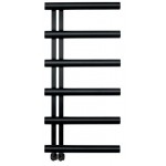 Πετσετοθήκη θερμαινόμενη 50x100 από inox υδραυλική ή ηλεκτρική λειτουργία, AISI304, Silk Black, χρώμα: Μαύρο επιφάνεια: Ματ Πετσετοθήκες θερμαινόμενες